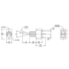 Mini mts 102 Interruttore a levetta a 3 pin spdt on on