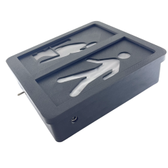 Señal de WC con luz de paso de peatones