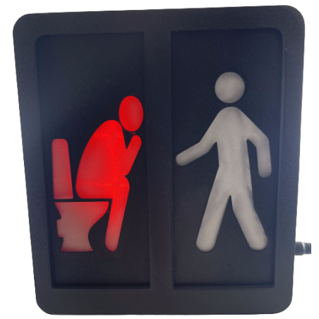 WC-Signaltafel mit Fußgängerampel