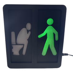 WC-Signaltafel mit Fußgängerampel