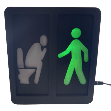 WC-Signaltafel mit Fußgängerampel