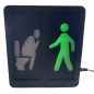 Señal de WC con luz de paso de peatones