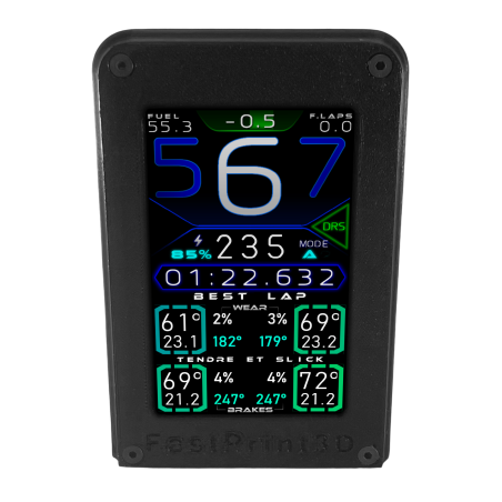 Hexagon 4" vertical dash display developed by sts.sam