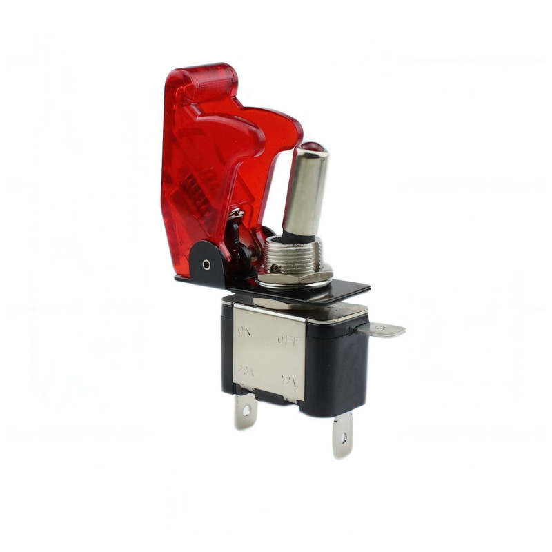 Interruttore a bilanciere illuminato da LED rosso, 12V 20A