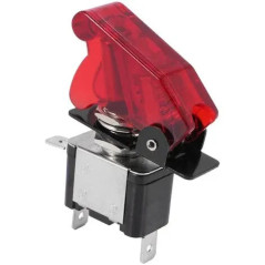 Interruptor basculante iluminado por LED rojo, 12V 20A