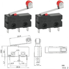 Microinterruptor de 3 polos con final de carrera