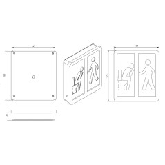 Cartello WC con luce di attraversamento pedonale