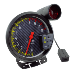 Schwarzes Karbon RPM-Messgerät Tachometer 11.000 U/min 125 mm Gesteuert SimHub SimRacing Plug & Play