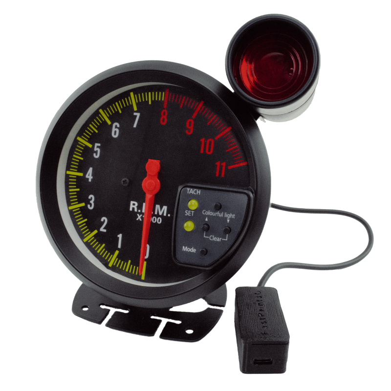 Indicador de RPM negro Tacómetro 11.000 rpm 125 mm Controlado SimHub SimRacing Plug & Play