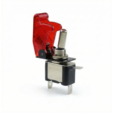 Rocker switch illuminated by red LED, 12V 20A