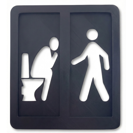 WC sign with crosswalk light