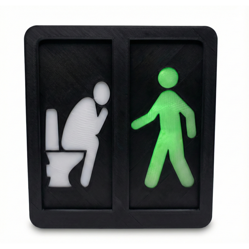 WC sign with crosswalk light WC sign with crosswalk light
