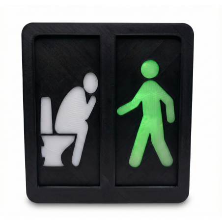 Señal de WC con luz de paso de peatones